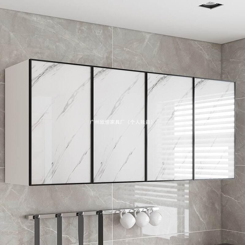 Aluminum Alloy Kitchen Wall Cabinets, Wall-Mounted Space Aluminum Storage Cabinets, Balcony Bathroom Wall Cabinets