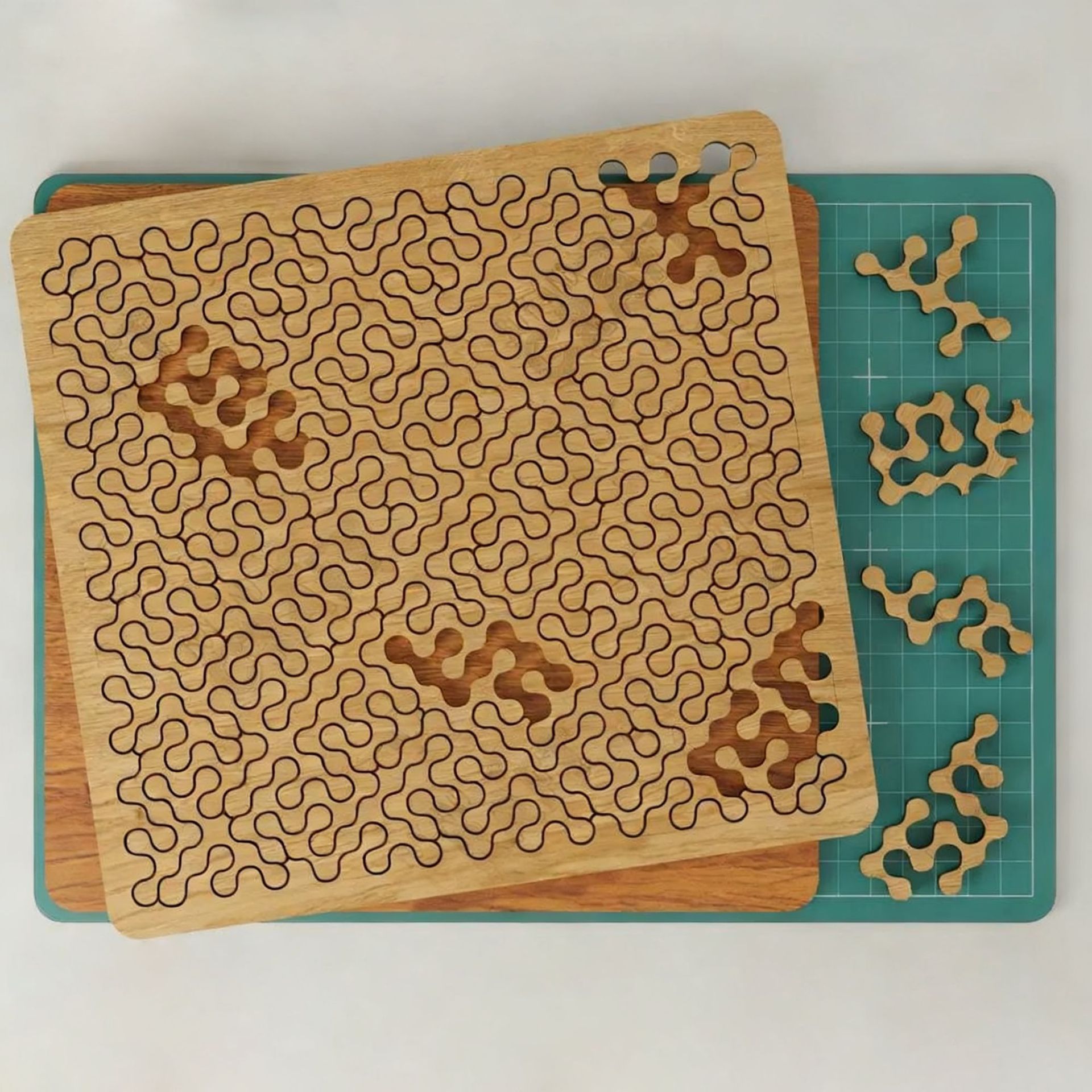 Cross-Border New Product Challenging Wooden Puzzle Puzzle Winding Puzzle Wooden Family Puzzle Game Wooden Crafts