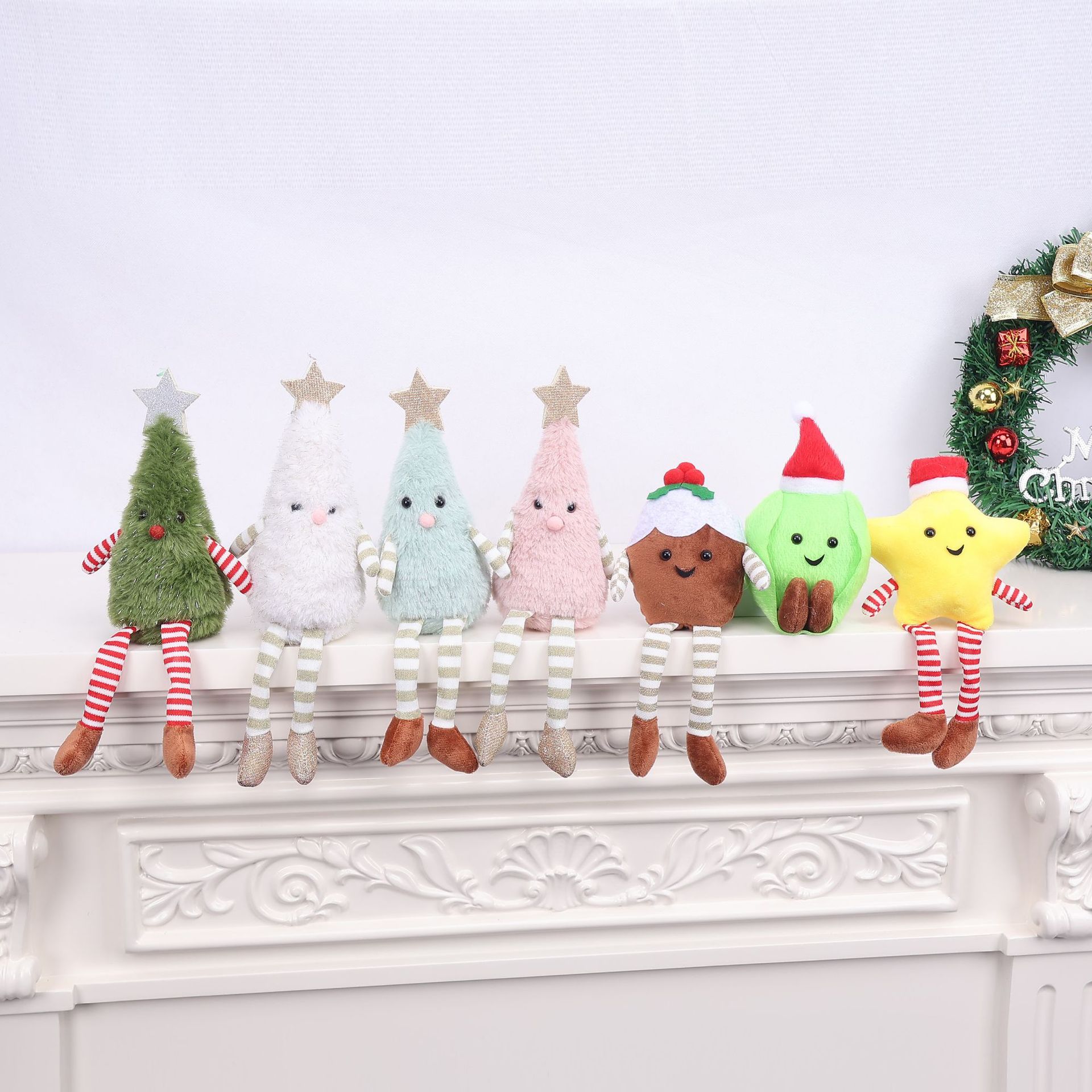 Decoraciones navideñas transfronterizas lindas muñecas de peluche para el hogar adornos de muñecas de tela muñecos de peluche en stock