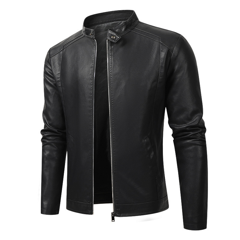 [fleece-lined // Thin] Foreign Trade New Men's Leather Jacket Men's Cross-border Autumn and Winter Locomotive Casual Jacket Men's Wear