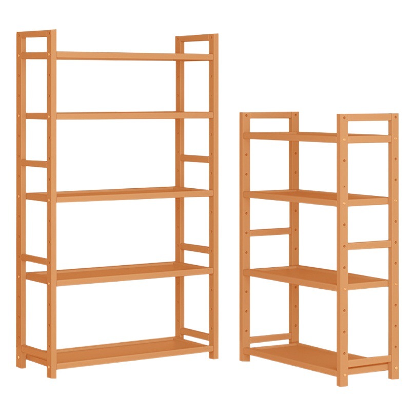 Estante de almacenamiento de cocina estante de almacenamiento de múltiples capas estante de almacenamiento de artículos diversos estante de bambú simple pared sala de estar piso estantería estrecha