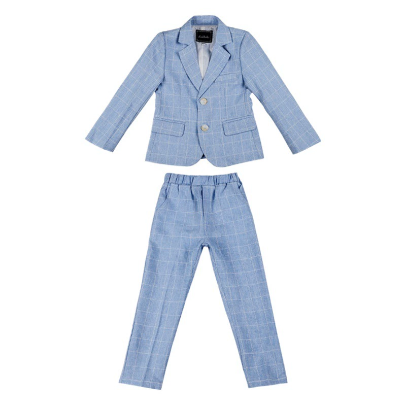 Детское платье Весна Новый британский клетчатый маленький костюм мальчик джентльмен фортепиано ведущий костюм поколения