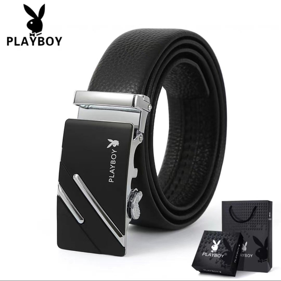 Playboy Belt Men's Soft Leather All-match Automatic Buckle Belt Men's Business Casual Fashionable Durable Belt 5