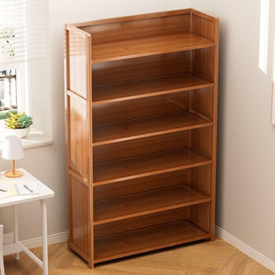 Bookshelf Storage Rack Floor-Standing Bookcase Multi-Layer Children's Student Bamboo Storage Bookshelf Living Room Simple Display Storage Rack
