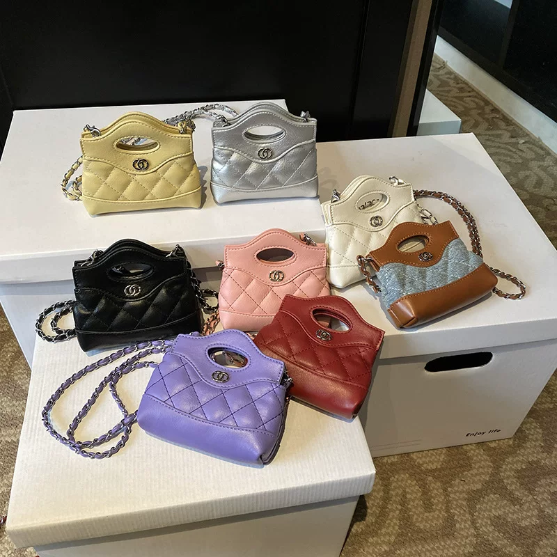 Цепочка для принцессы, маленькая модная детская сумка, (Cross-border trading), стиль Chanel, сумка на цепочке