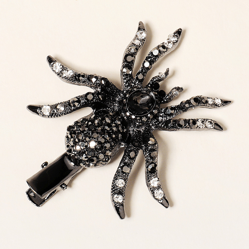 Explosive Headwear Diamond Side Clip Halloween Personality Creative Spider Hairpin display picture 5