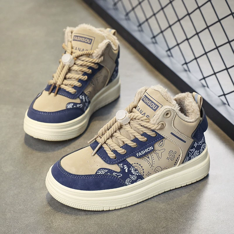 Демисезонные детские спортивные кроссовки с флисом для теплых ног, sneakers для мужчин и женщин, для подростков, семейный стиль