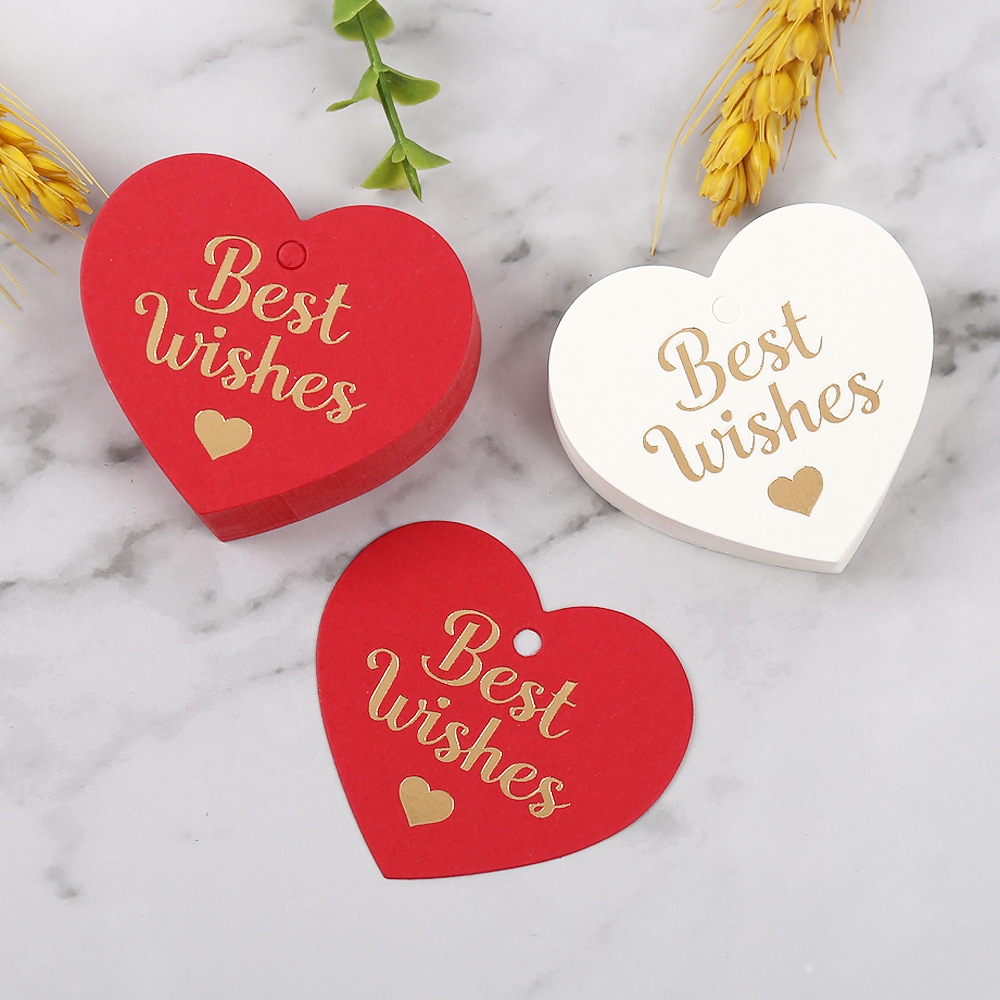 美好的祝福烫金心形吊牌原创卡片批发礼物装饰挂牌婚礼伴手礼吊卡