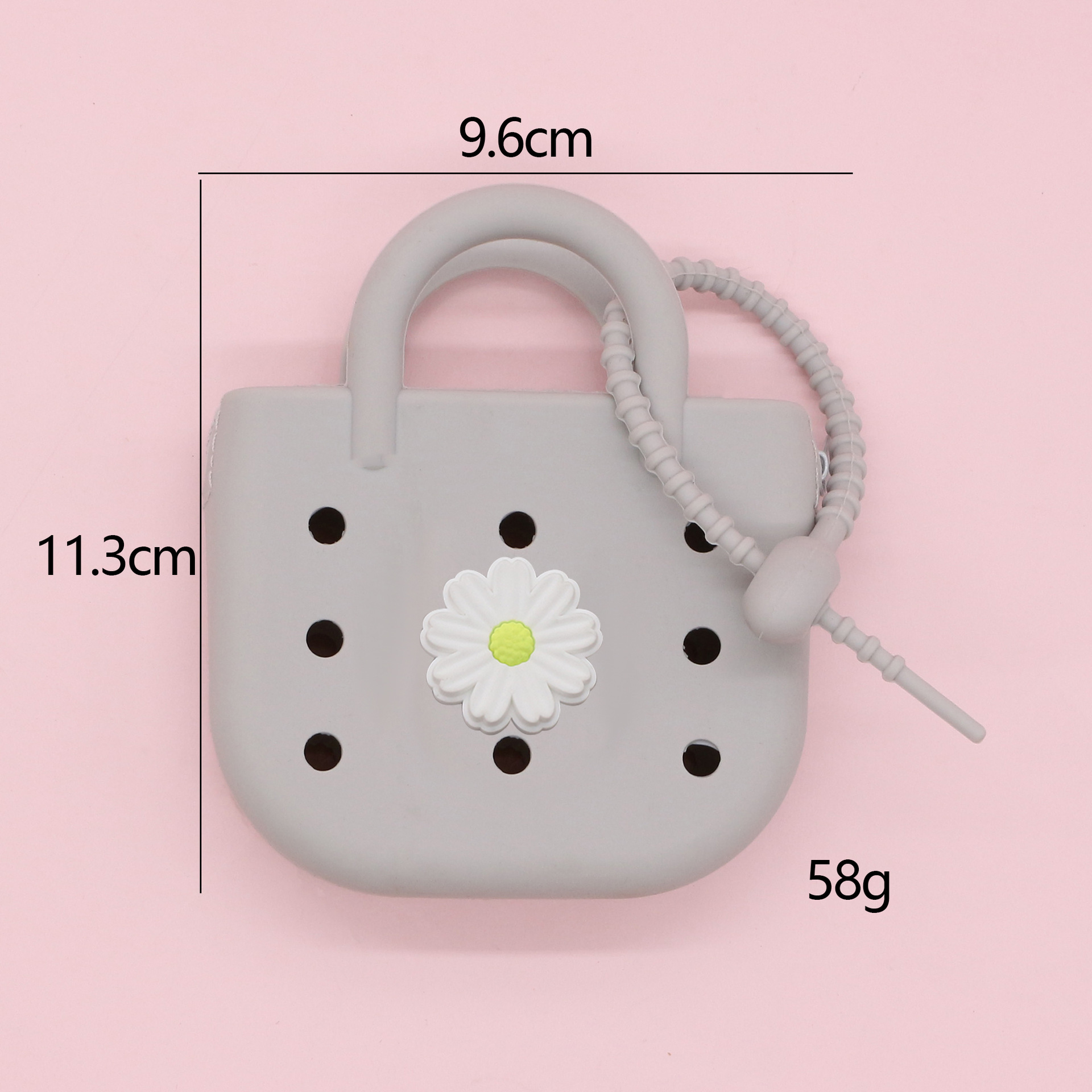 Monedero de silicona portátil explosivo lindo bolso de playa ligero y compacto nuevo bolso de almacenamiento de agujero de bricolaje de dibujos animados