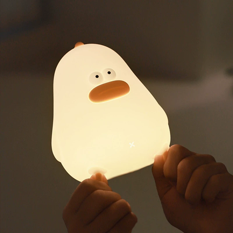 LED лампа-светильник для детей в виде маленького толстого цыплёнка, USB зарядка, затемнение и настройка, ночной ночник для защиты глаз