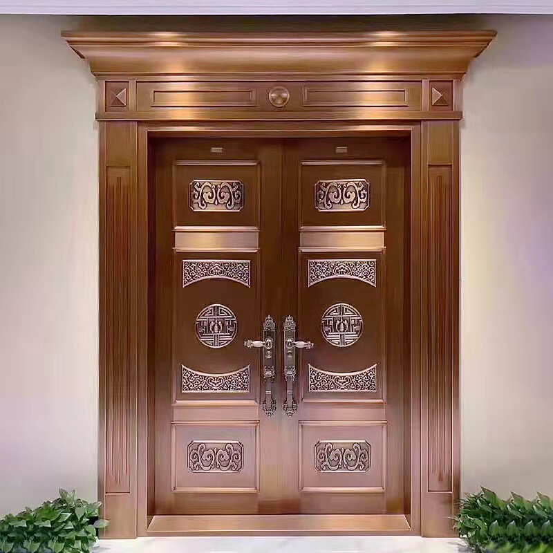 Powerful Manufacturer House Door Courtyard Entry Non-Standard Electric Door Imitation Copper Fire Door Anti-Theft Door Pure Copper House Door