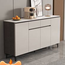 J^轻奢岩板餐边柜现代简约客厅厨房橱柜家用杂物靠墙一体储物玄