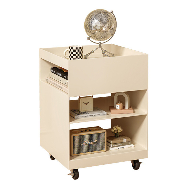 Estante de mesita de noche simple, estante de hierro extraíble, dormitorio doméstico, red roja, carro creativo, almacenamiento, armario lateral