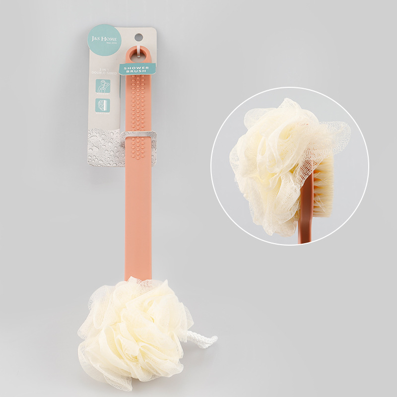 Hogar mango cuadrado de doble cara Bola de baño cepillo de baño de nylon cepillo de baño de pelo suave cepillo de baño Baño frotar de nuevo en stock al por mayor