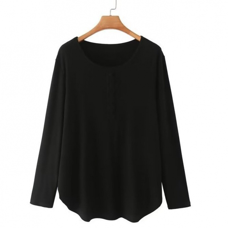 45.00 KG-150.00 KG 플러스 사이즈 플러스 사이즈 여성의 봄과 가을 탑베이스 셔츠 뚱뚱한 M 유행 서양식 고기 커버 긴 소매 티셔츠