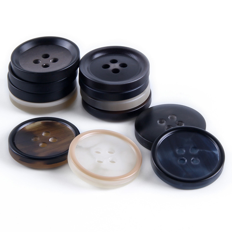 High-grade resin four-eye black suit button casual jacket button men's suit trousers button imitation shell button
