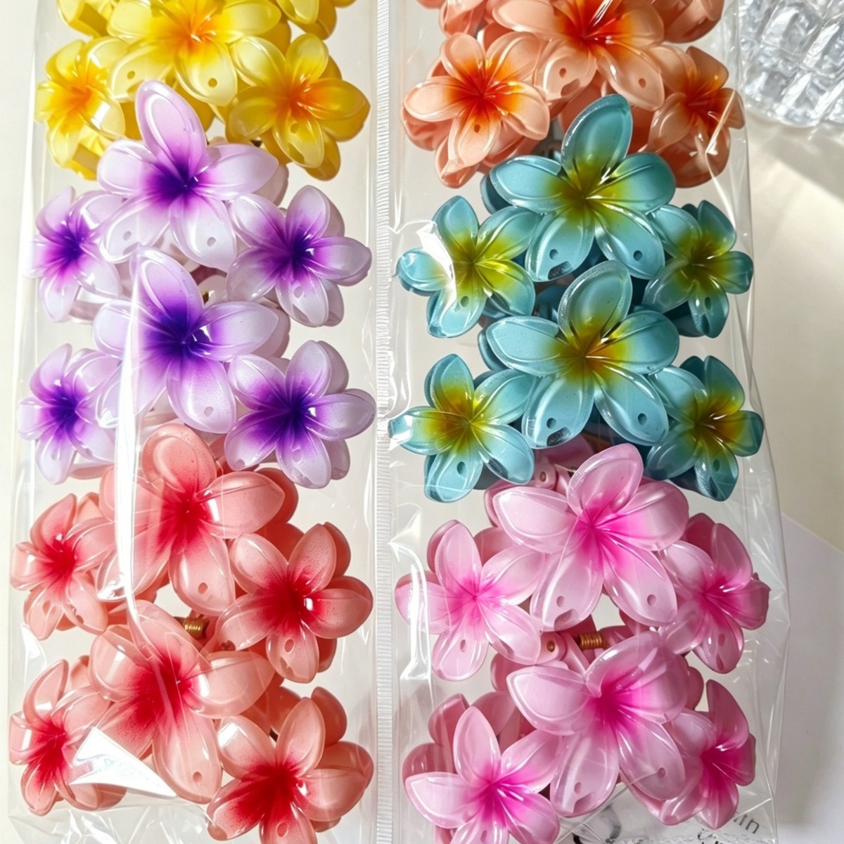 Vacancias de verano transfronterizas huevo flor clip para el cabello de mujeres tarjeta de sensibilidad avanzada 2026 nuevo conjunto de adornos para el cabello de flores laterales image 4