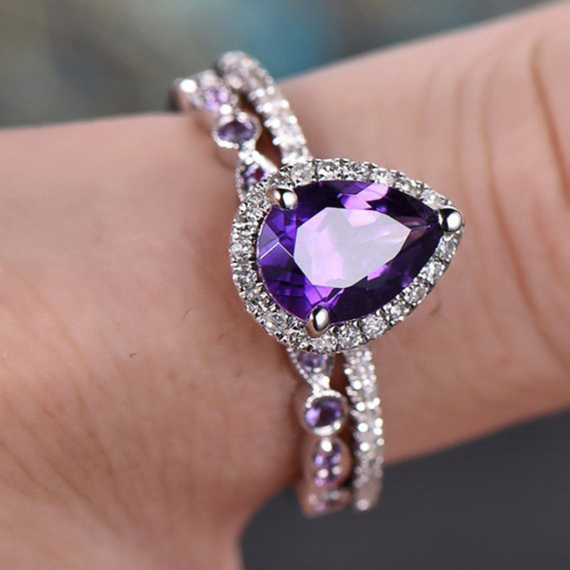 Holiday, Daily Occasion Wholesale Jewelry Elegant Water Droplets Copper Zircon Rings