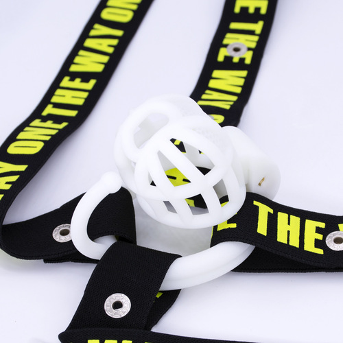 Men's chastity lock auxiliary belt three-way wide restraint pull chastity lock CB lock fixed belt elastic elastic ring makes it look bigger