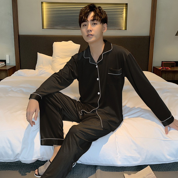 Coreano terciopelo pareja pijamas de las mujeres Otoño e Invierno de manga larga cardigan oro terciopelo cardigan simple ropa de hogar traje de los hombres más el tamaño