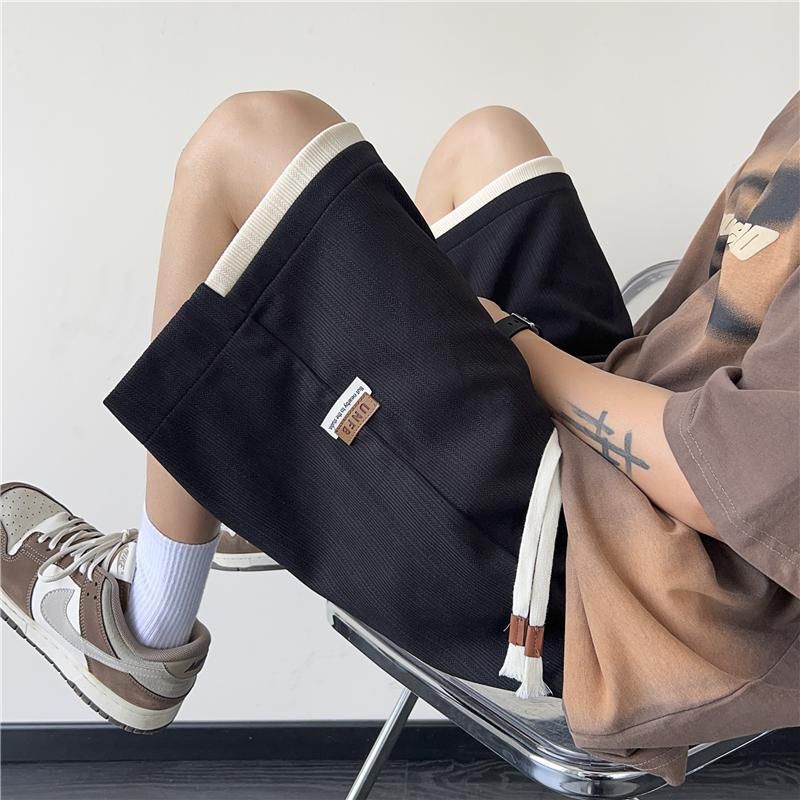 Wholesale Cheap Fake Two-Piece Ice Silk Shorts for Men, Summer Loose Casual Mid-Length Pants, Trendy Brand Outdoor Sports Shorts