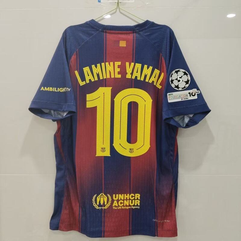 2526 Barcelona Jersey Number 10 Yamal, Number 9 Lewandowski, Number 11 Raphinha, Home and Away Football Uniforms 2526 Barcelona Jersey Number 10 Yamal, Number 9 Lewandowski, Number 11 Raphinha, Home and Away Football Uniforms