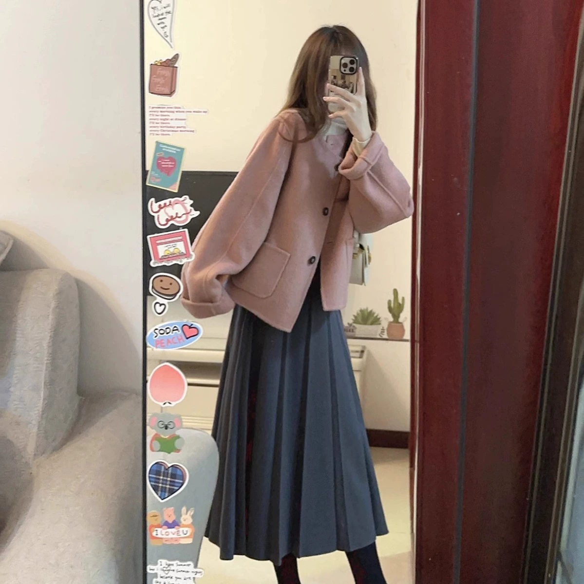 Демисезонная шерстяная куртка, стиль Chanel, для подростков