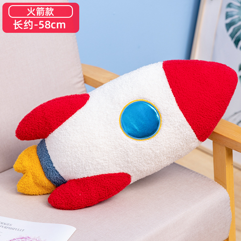 Lindo espacio astronauta almohada cohete de peluche juguete Muñeca muñeca para dormir regalo los niños al por mayor femenina