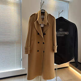 2025秋冬新款优雅气质随性简约排扣翻立领精致减龄垂感显瘦大衣