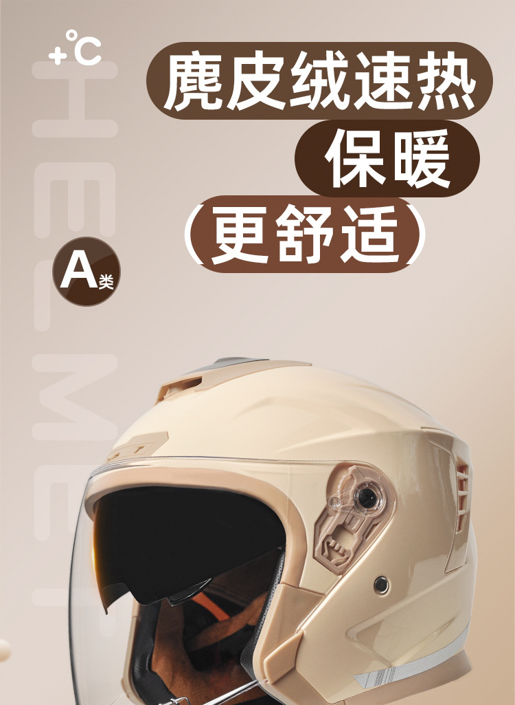New National Standard Certified Electric Battery Motorcycle Helmet for Men and Women, All-Season Winter Riding Half Helmet Safety Helmet