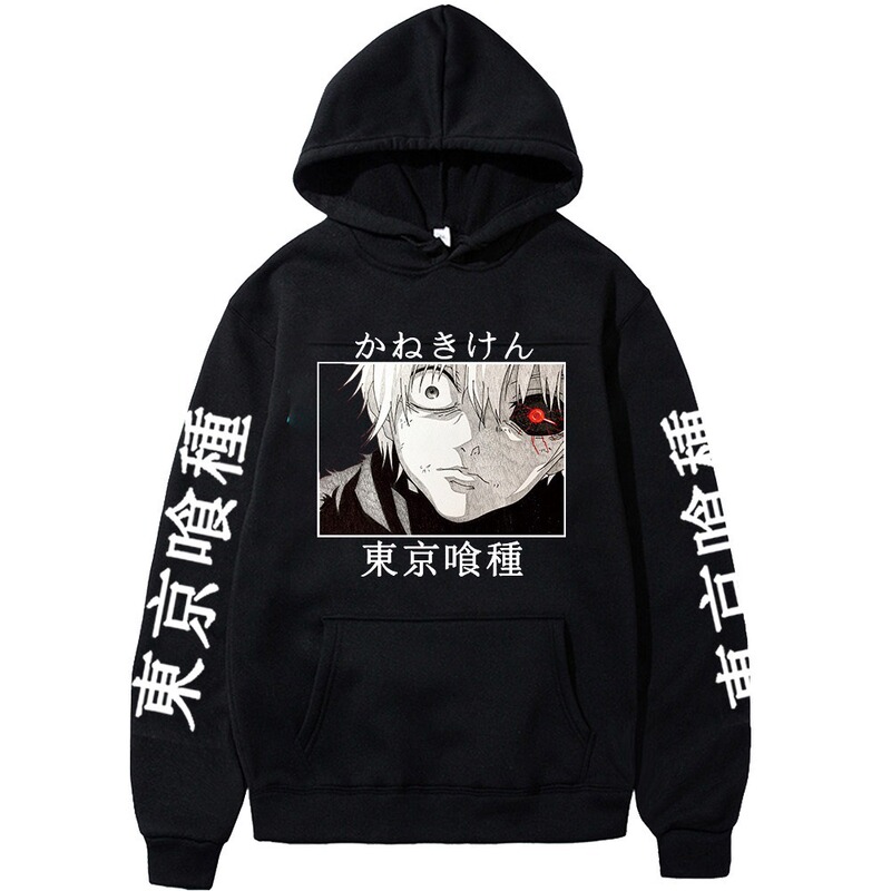 Tokyo Ghoul Anime Hoodies Sweatshirtss Ken Kaneki Graphic Print Casual Streetwear