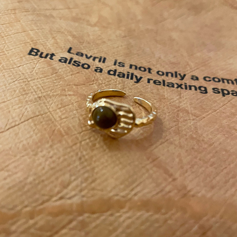 Anillo de apertura de espiga de circonio de vintage medieval anillo de todo fósforo de nicho femenino joyería de alta gama de lujo ligero retro