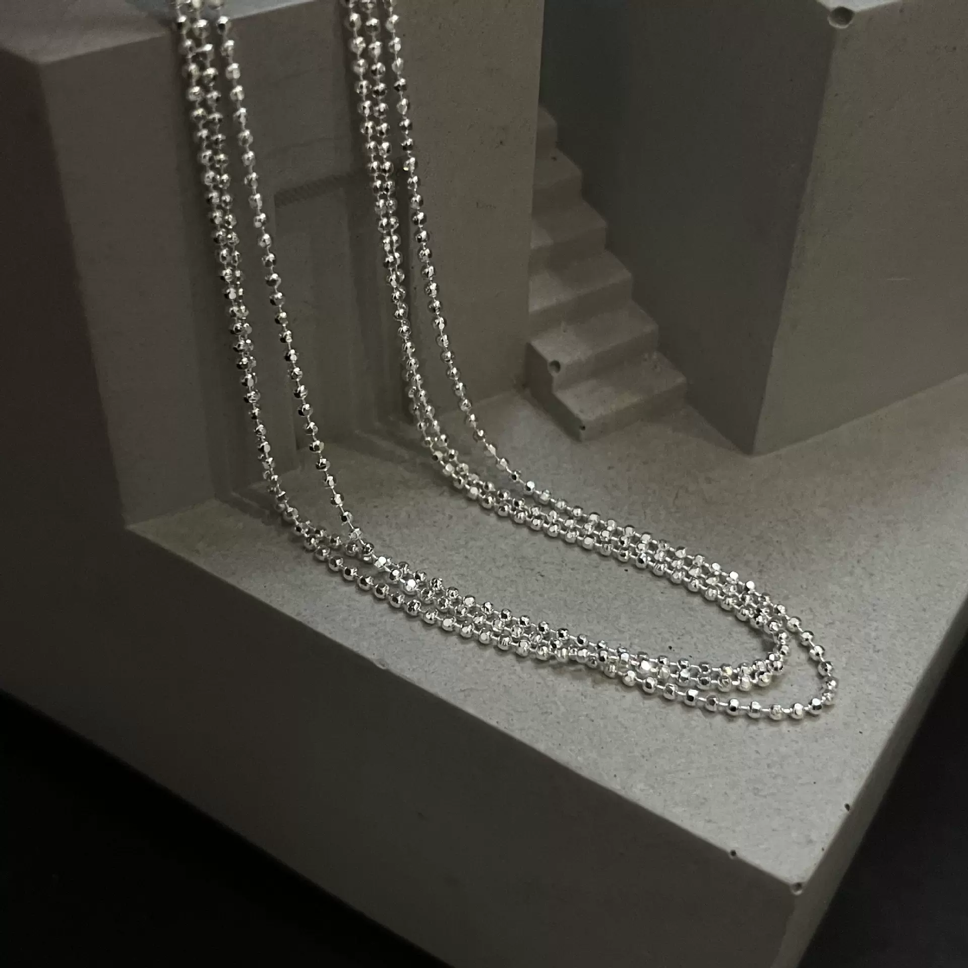 切面批花珠项链女圆珠链波珠链锁骨链裸链百搭DIY自由搭配饰品