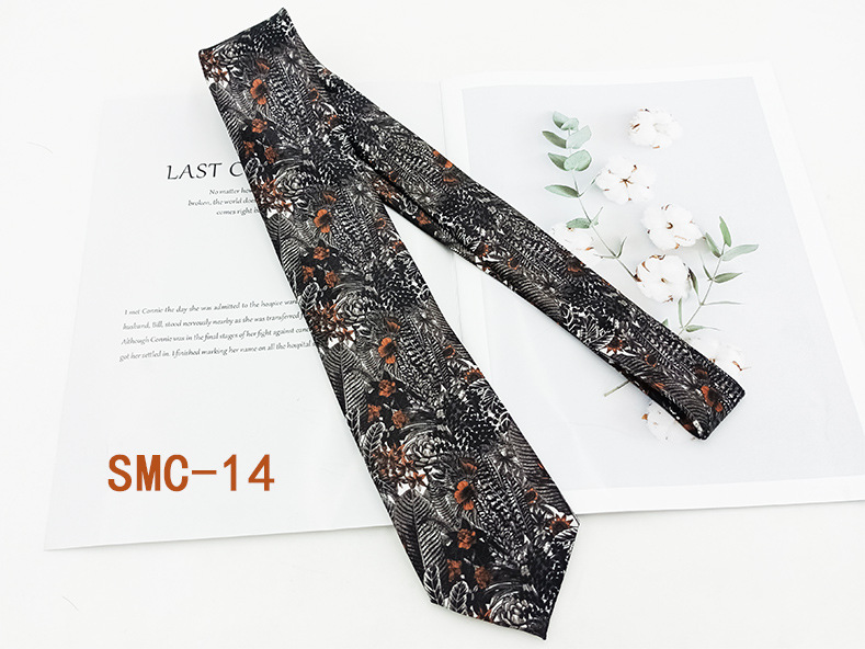 Moda británica impresión digital corbata retro fabricante spot hilo de poliéster mano floral traje de hombre accesorios 8cm
