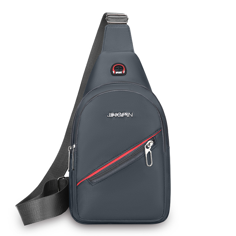 Bolsa de pecho casual coreana al por mayor mochila de tela Oxford moda mochila de hombre bolso con cremallera bolso de ocio negro