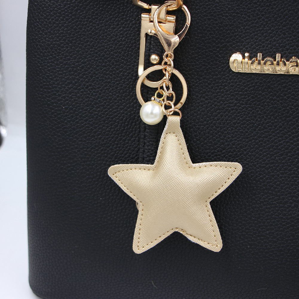 1 Piece Fashion Star Pu Leather Plating Bag Pendant Keychain display picture 1