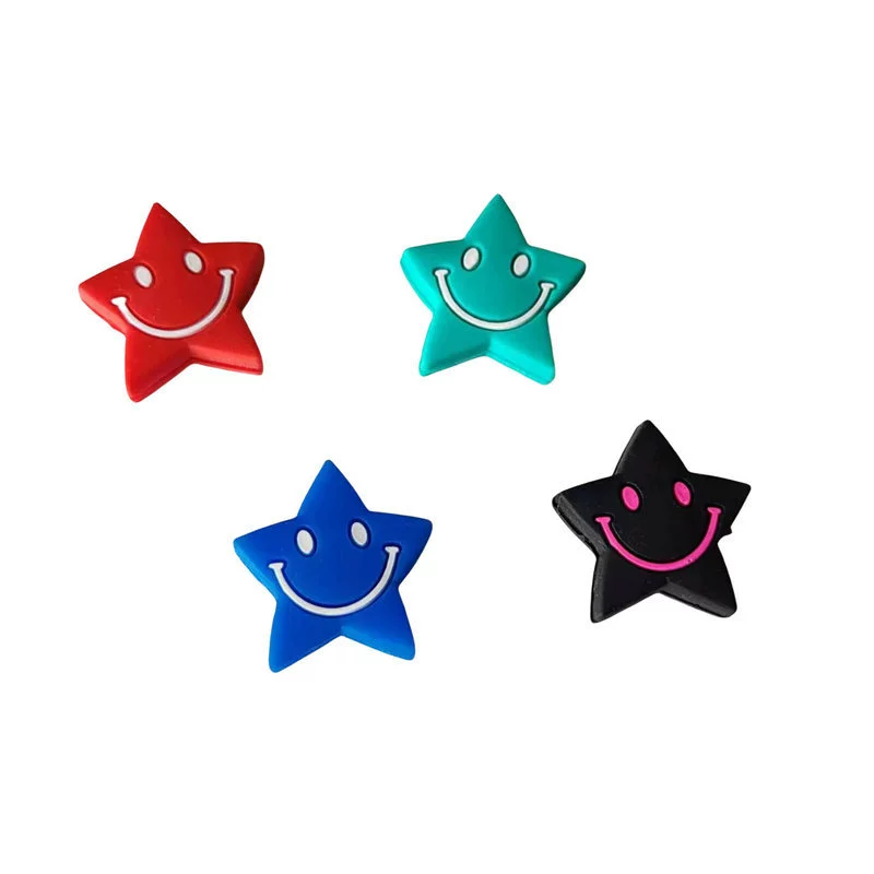 Теннисная ракетка силиконовый амортизатор мультфильм пятиконечная звезда звезда теннисный аксессуар милый смайлик амортизатор