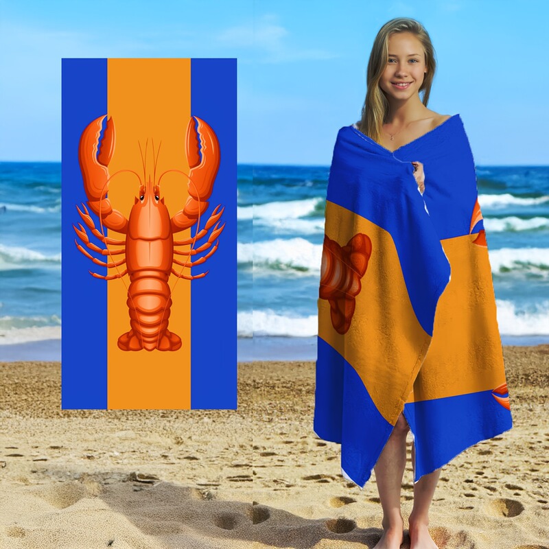 Temu's best-selling ocean animal beach towel, ultra-fine fiber quick-drying printed towel, available in multiple sizes and customizable designs