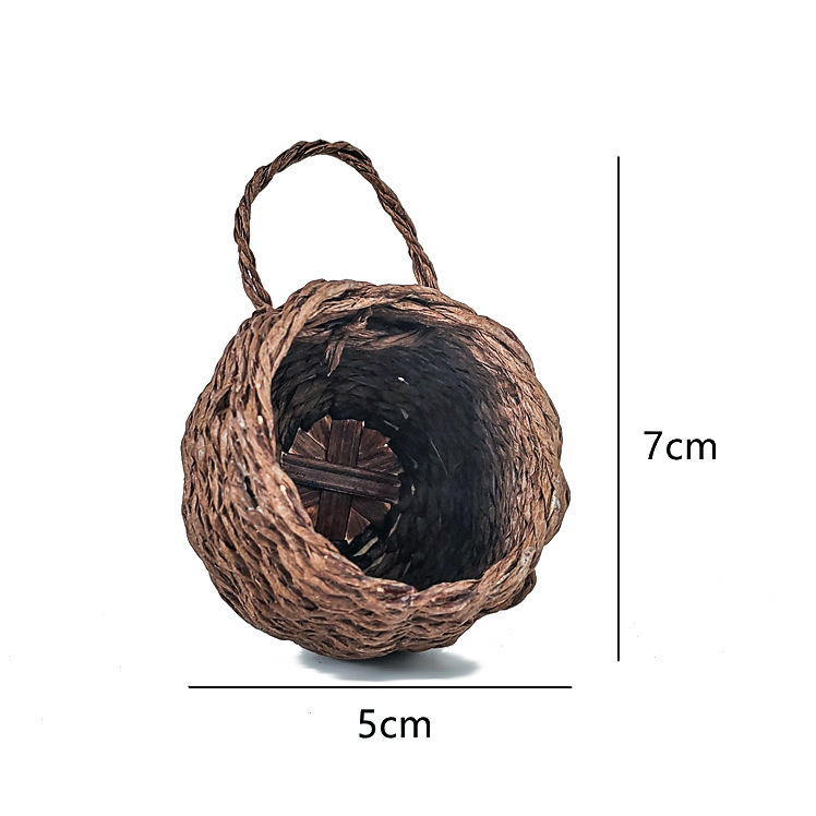도매 및 소매 도매 및 소매 미니 원형 걸이 바구니 (커피 색상) 소스 제조업체 소스 제품