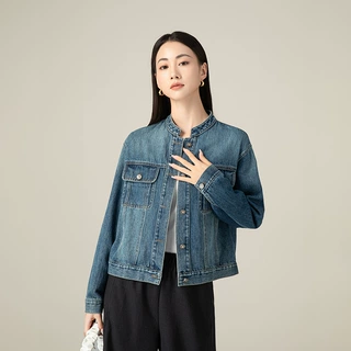 鑫阁 小个子短款显瘦牛仔外套2025秋季新款复古腔调休闲牛仔上衣