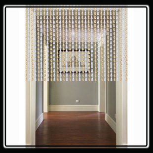 Gourd Bead Curtain Mosquito-Proof Door Curtain for Home Use, Plastic No-Drill Fly-Proof Crystal Partition Curtain for Summer Kitchen Shading