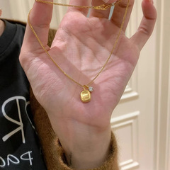 中毒性のある中古の伸線金色の小さい方の砂糖のネックレスs 925純銀のダイヤモンドのペンダントの爆発的な秋冬のセーターのチェーン