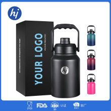 亚马逊64oz健身露营提手盖太空壶304不锈钢双层真空半加仑保温壶