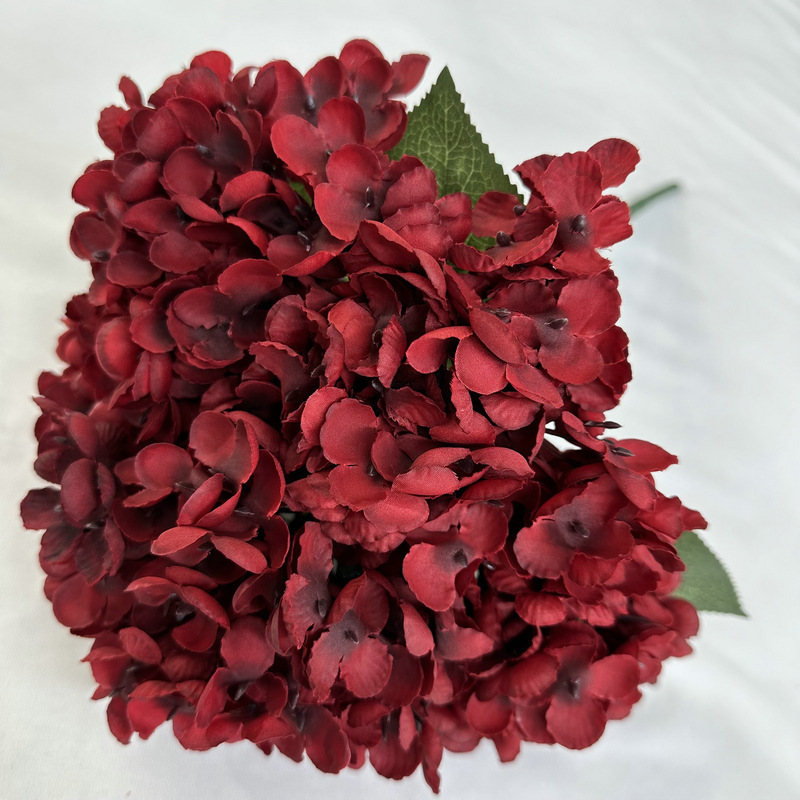5頭の梅宇のアジサイのシミュレーションの花の単枝の大きいアジサイの結婚式場は装飾の花の列を飾って毛布の造花を磨いています。|undefined