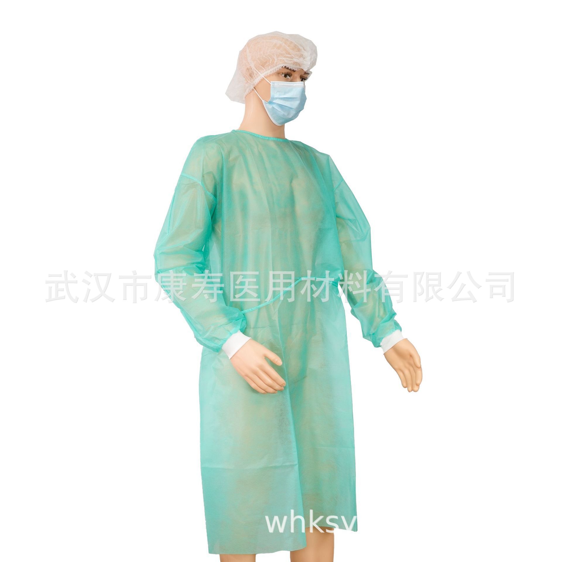 一次性无纺布隔离服防护衣 连体服pp pe隔离衣批发绿色