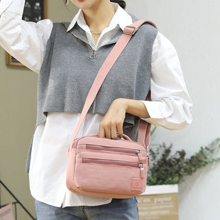 Waterproof one-shoulder bag, nylon handheld shopping bag
