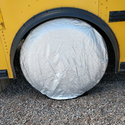 Cross-border RV Tire Cover Camper Tire Protection Cover Car SUV Tire Protection Cover Waterproof and Sunscreen 4-piece Set (Spare wheel cover) - suitable-for-tires-with-diameter-48-58cmwidth-29cm-pack-of-4-aluminum-film-rhombus