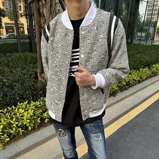 十一服装春秋季小香风外套男百搭休闲轻奢外套男小众设计感外套男