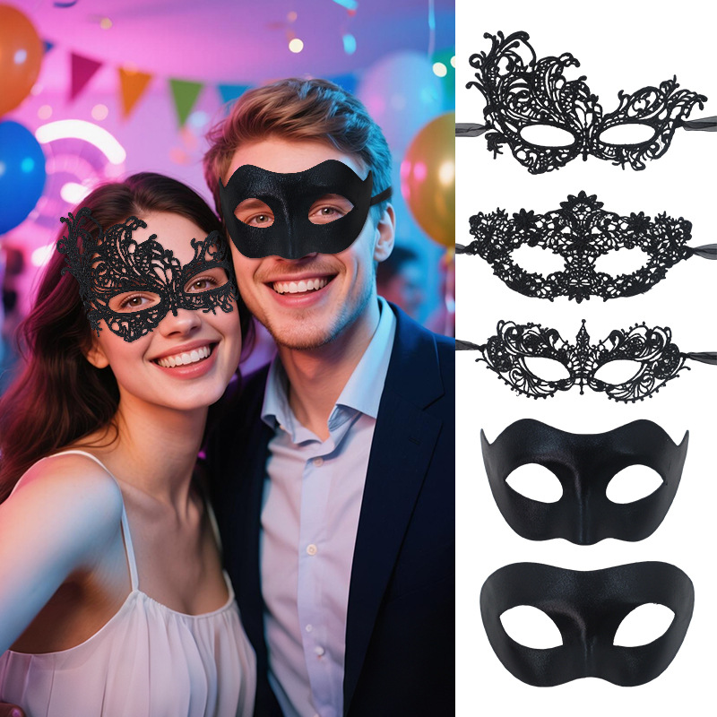 Ventas transfronterizas máscaras compuestas de PVC máscaras venecianas máscaras de encaje máscaras de mitad de cara máscaras al por mayor