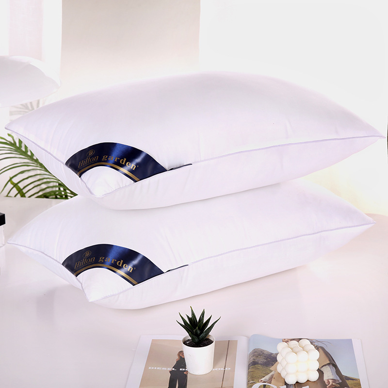 Five-Star Hotel Pillow Core Hilton Feather Velvet Home Cervical Spine Pillow Wholesale Single Hotel Health Care Neck Pillow